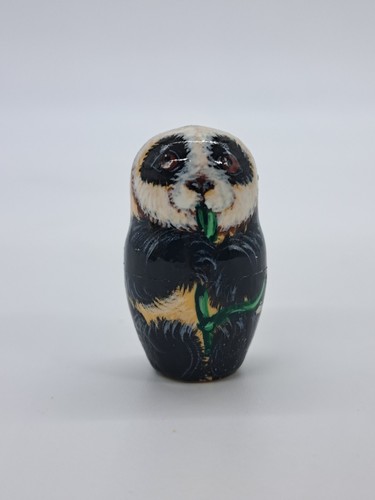 5" Panda Nesting dolls Animal matryoshka Russian doll 5 in 1 Handmade in Ukraine - Picture 9 of 10