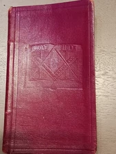 Antique Masonic Holy Bible 1898 in Coded Pronunciation  W. Daggett, Oshkosh, WI