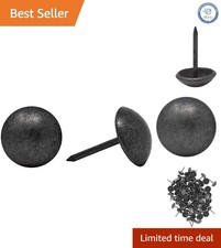 Durable Steel Nailhead Tacks, 100 Pack - 7/16-Inch Black Pearl Decorative Nails