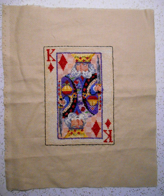 KING OF DIAMONDS Beaded Cross Stitch Mill Hill 2010 Jim Shore Cards COMPLETED