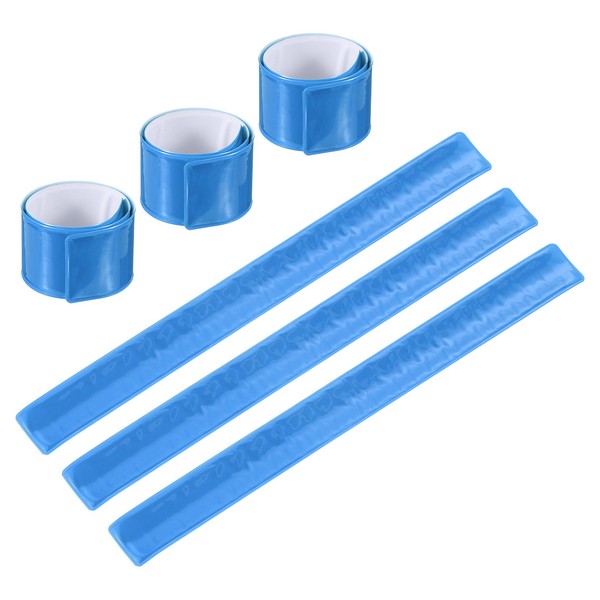 6 StüCk Reflektierende Slap Bands,Reflektor Band Snap Armband Hellblau-image