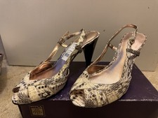 Arturo Chiang Snake Skin Animal Print Y2K Vintage Cone Heels Size 10 M