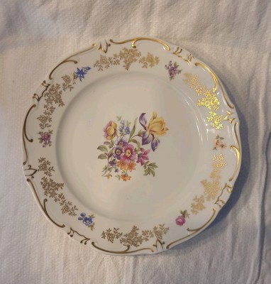 Porzellan Teller Weimar DDR Blumen Design 23,5 cm 