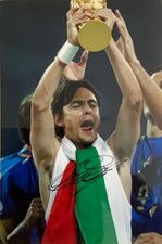 Filippo Inzaghi signed Italy World Cup 12x8 Image E photo RACC Trusted ACG CERT