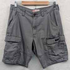 Wrangler Cargo Shorts Men's 34 Gray 9" Relaxed Stretch Workwear Outdoor Utility