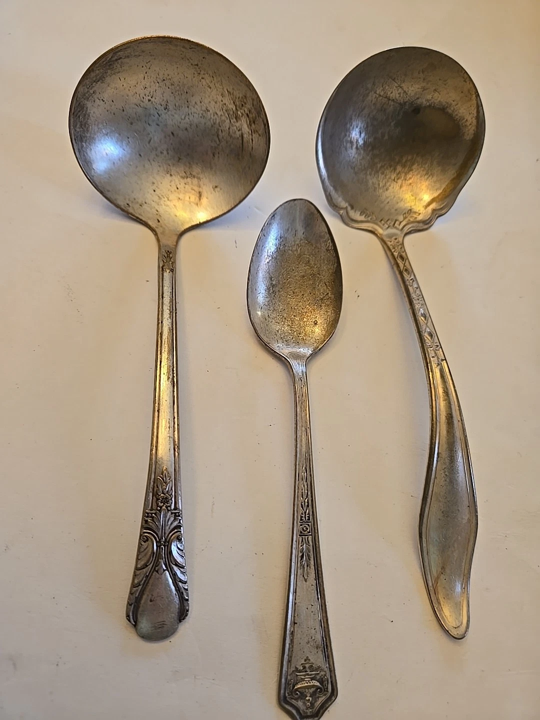 Early 1900s Antique Rogers & Stratford Silverplate Ladles & Spoon – Ornate Lot