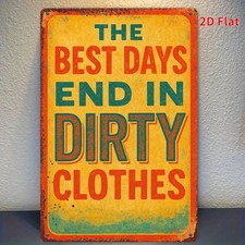 Dirty Clothes Funny Quote Vintage Metal Sign Laundry Room Farmhouse Wall Decor