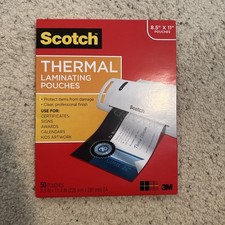 3M Scotch Thermal Laminating Pouches (48 sheets remain) 8.5" x 11" Clear Finish