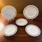 Kemple Sheaf of Wheat Milk Glass Plates with Wall Hangers Set of 5  - ca.1945