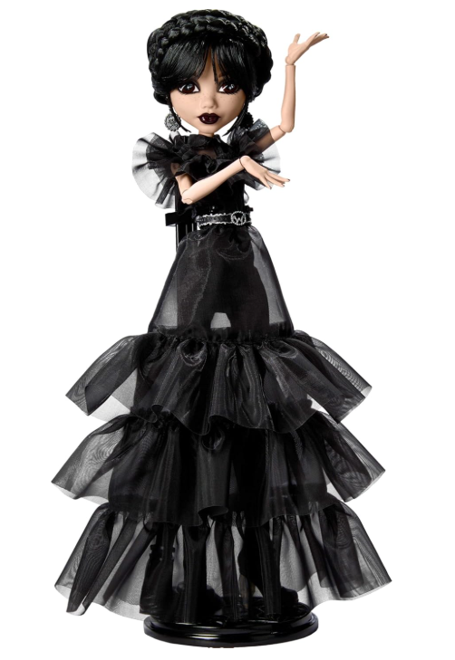 Monster High Wednesday Doll, Rave’N Black Gothic Gown with Accessories & Stand
