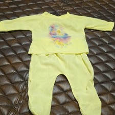 Vintage 1970s Newborn 2 Piece Longsleeve Pajama Set