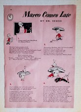MARCO COMES LATE- 4TH  LOST DR. SEUSS STORY. ORIGINAL REDBOOK PAGES SEPT. 1950.