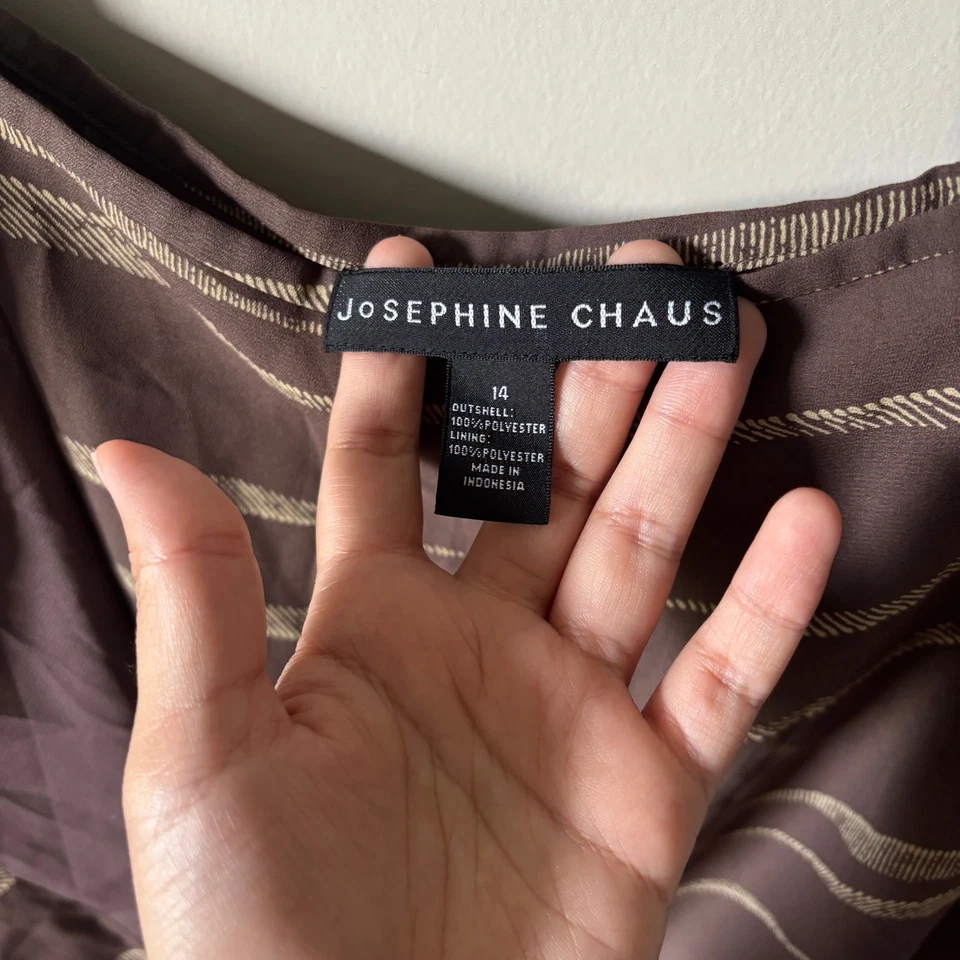 Falda envolvente midi a rayas marrón Josephine Chaus talla 14 Foto 4 de 4