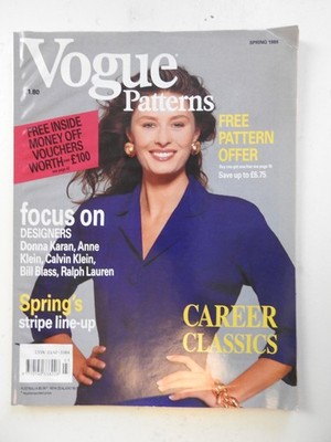 Vogue Patterns magazine Spring 1989 - Donna Karan Anne Calvin Klein Bill Blass +