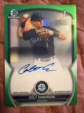 2023 Bowman Draft - Chrome Prospect Autographs Colt Emerson #CDA-CE Green...