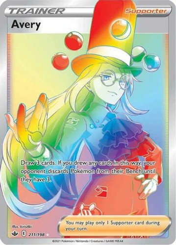 NM-Mint Avery - 211/198 - Secret Rare Pokemon Chilling Reign