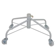 Northlight White Metal Rolling Christmas Tree Stand 6.5'-7.5' Artificial Trees