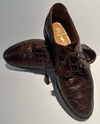 RALPH LAUREN Brown Alligator/Crocodile Lace Up Oxfords Shoes Loafers Size 7B Box — photo 8
