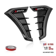 2 PCS Car Side Vent Trim, Scratch-Resistant Auto Front Fender Air Carbon Fiber