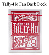 1 - Red Tally-Ho Fan Back Playing Card Deck NEW SEALED Poker Size