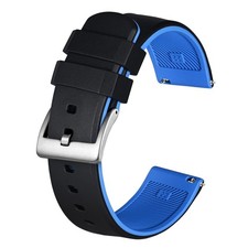 BISONSTRAP Two-tone Silicone Watch Strap, 18/20/22mm, Skin-friendly, Sport Band