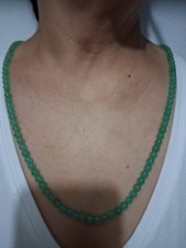ANCIEN COLLIER PERLES DE JADE FERMOIR OR 14 Carats