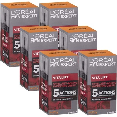 ‎L'OREAL PARIS L'Oréal Men Expert Vita Lift 5 Crema Idratante 50ml - Confezione da 6