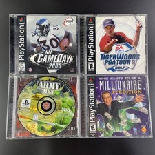 Sony PlayStation Video Game Lot of 4 Army Men 3D Tiger Woods NFL GameDay PS1