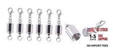 10 Sets Screw-in Magnetic Necklace Clasps, Safety Magnetic Converter Rhodium