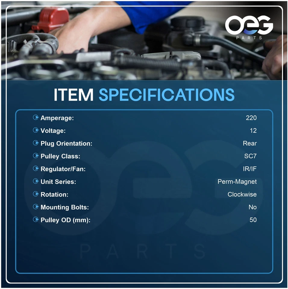 Новый генератор переменного тока 220 А для Mercedes Benz Sprinter 2500 3500 3,0 л 2010-22 6421540802 - Изображение 3 из 4