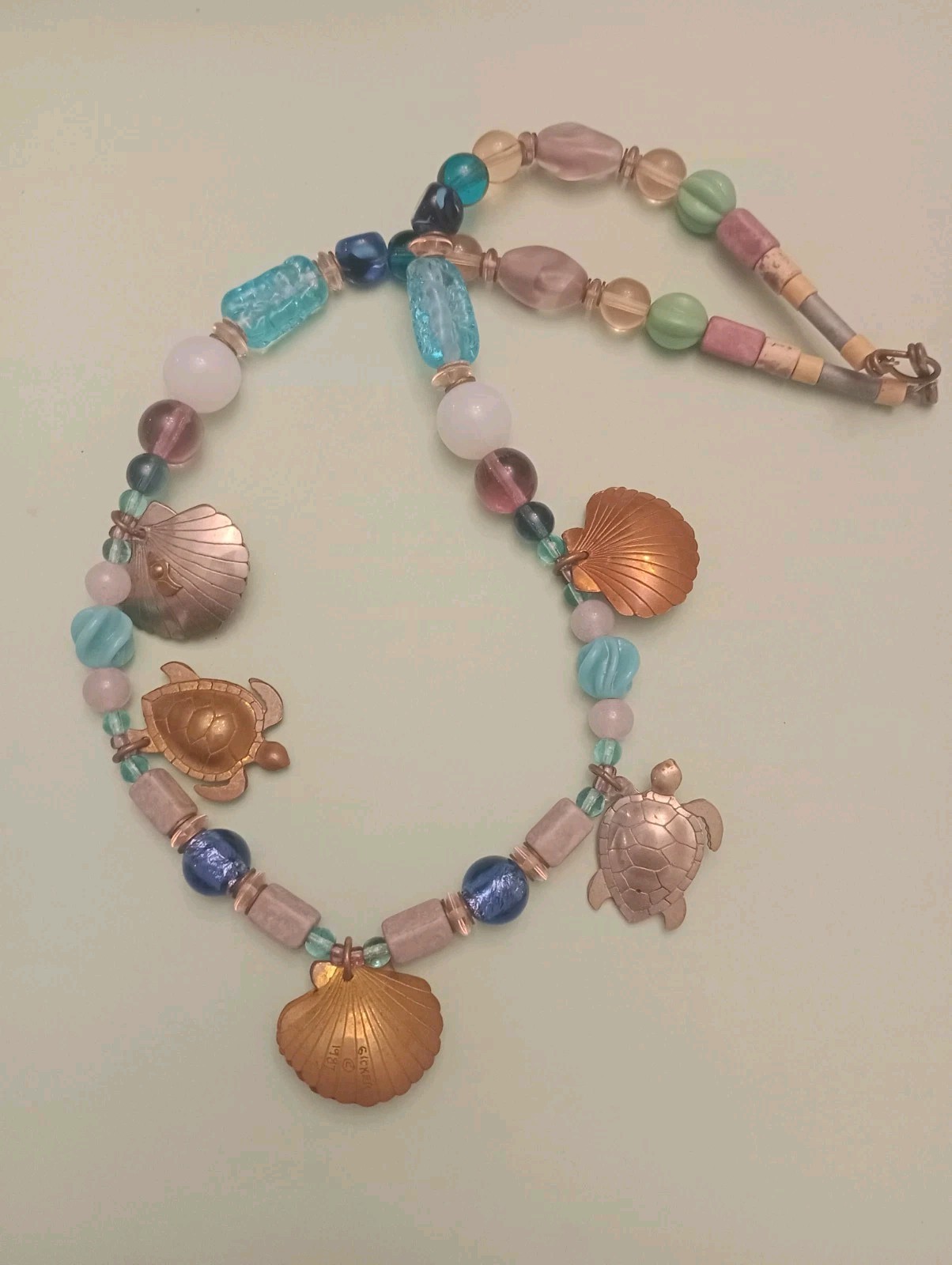 Gicker 1987 Statement Necklace Multicolored Beads… - image 3
