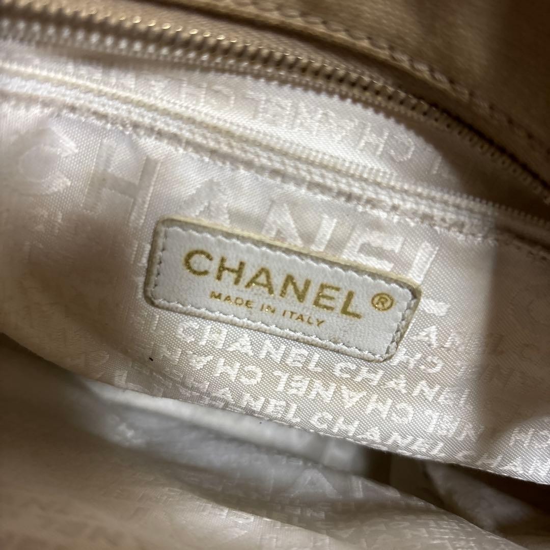 Chanel Green Pink Beige CC Logo Canvas Bag — image 4