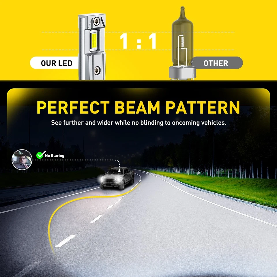 2/4/8x 9005/HB3 LED Headlight Globe Bulbs Kit 6500K 60W Replace Halogen AUXITO - image 3 of 4