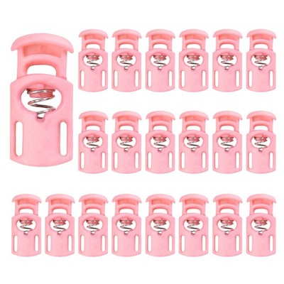 35Pcs Nylon Spring Cord Locks Elastic Toggle Stop Slider Clamp, Light Brown