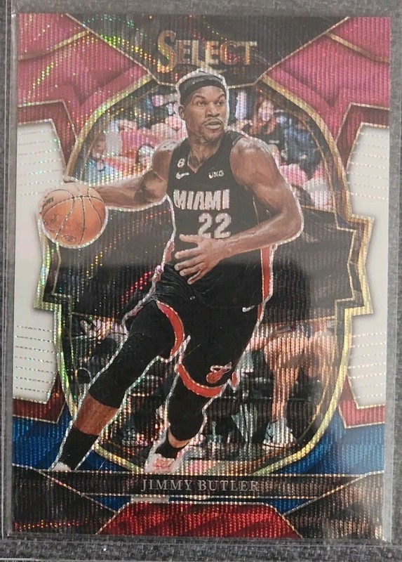 2022-23 Jimmy Butler Panini Select Red White And Blue Prizm Heat/Warriors...