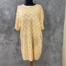 Urban Outfitters mini shirtdress Womens M Checkerboard Butterfly Oversized