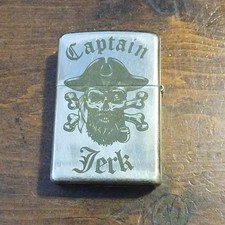 Pirate Skull Zippo Lighter Polished Chrome Finish Made in USA 2007 Captain Jerk