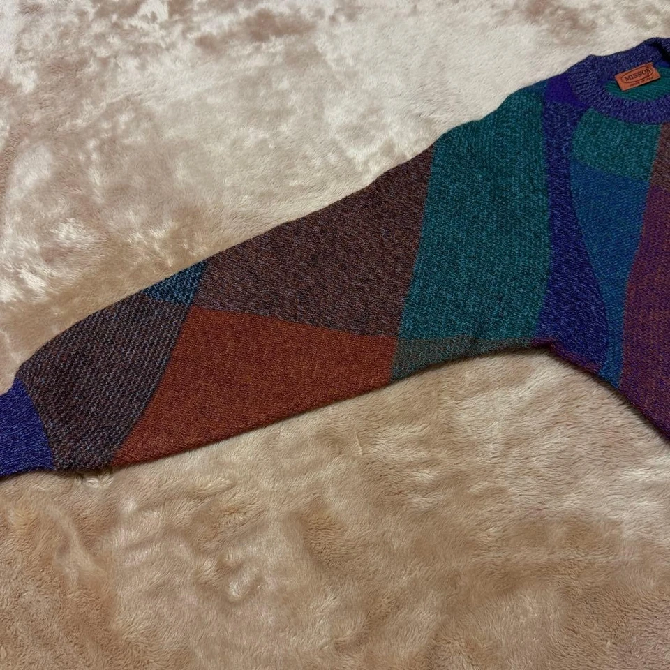 [EXC] Pull tricoté mohair Missoni années 90 multicolore patchwork orange :... - Photo 4/4