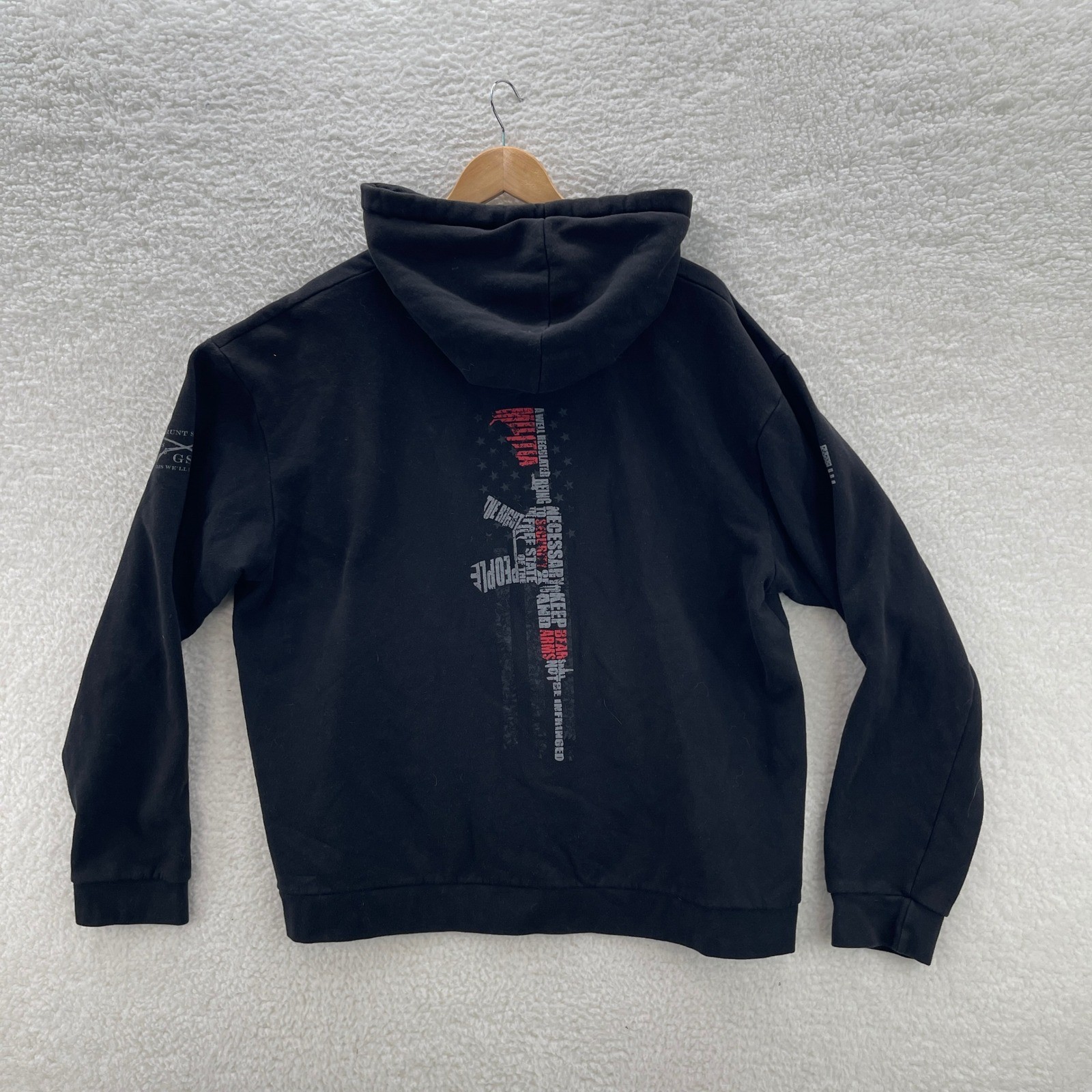 Grunt Style Hoodie Mens 2XL Black Assualt Rifle Army Freedom Patriotic Military