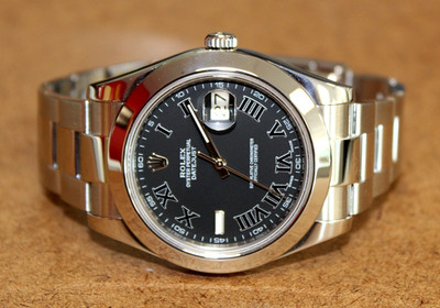 Rolex Oyster Perpetual Datejust II SS Men's Slate Gray Dial Watch 116300 [036WEA