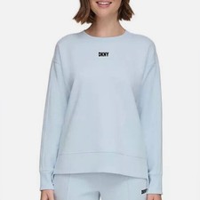 DKNY Ladies Light Blue Crewneck Fleece Sweatshirt Size XL
