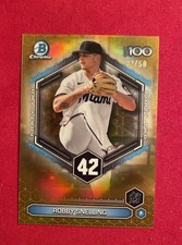2026 Bowman Chrome Top 100 Robby Snelling Gold Refractor /50 Miami Marlins