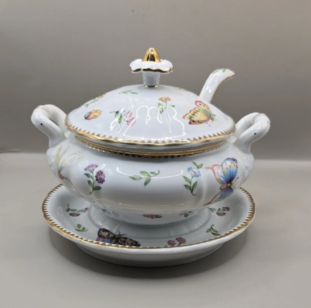 Vtg Godinger Primavera Sauce Boat Tureen Ladle & Attached Underplate Serveware
Opens in a new window