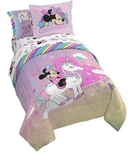 Disney Minnie Mouse Unicorn Dreams Full Bed Set 7 Pc New Girls Bedding-  NEW 