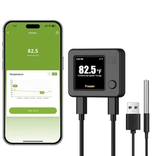 Wifi Thermometer with Freezer Alarm Digital Fridge Email Alert App Push Monitor