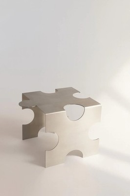 Handmade Stainless Steel Puzzle Coffee Table - Modern Loft Designer Side Table
