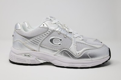 Coach Men's C301 Sneakers White/Silver 12 US