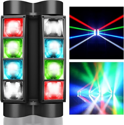 8LED RGBW Laser Spider Beam Moving Head Stage Lighting DMX DJ Party Disco Lights