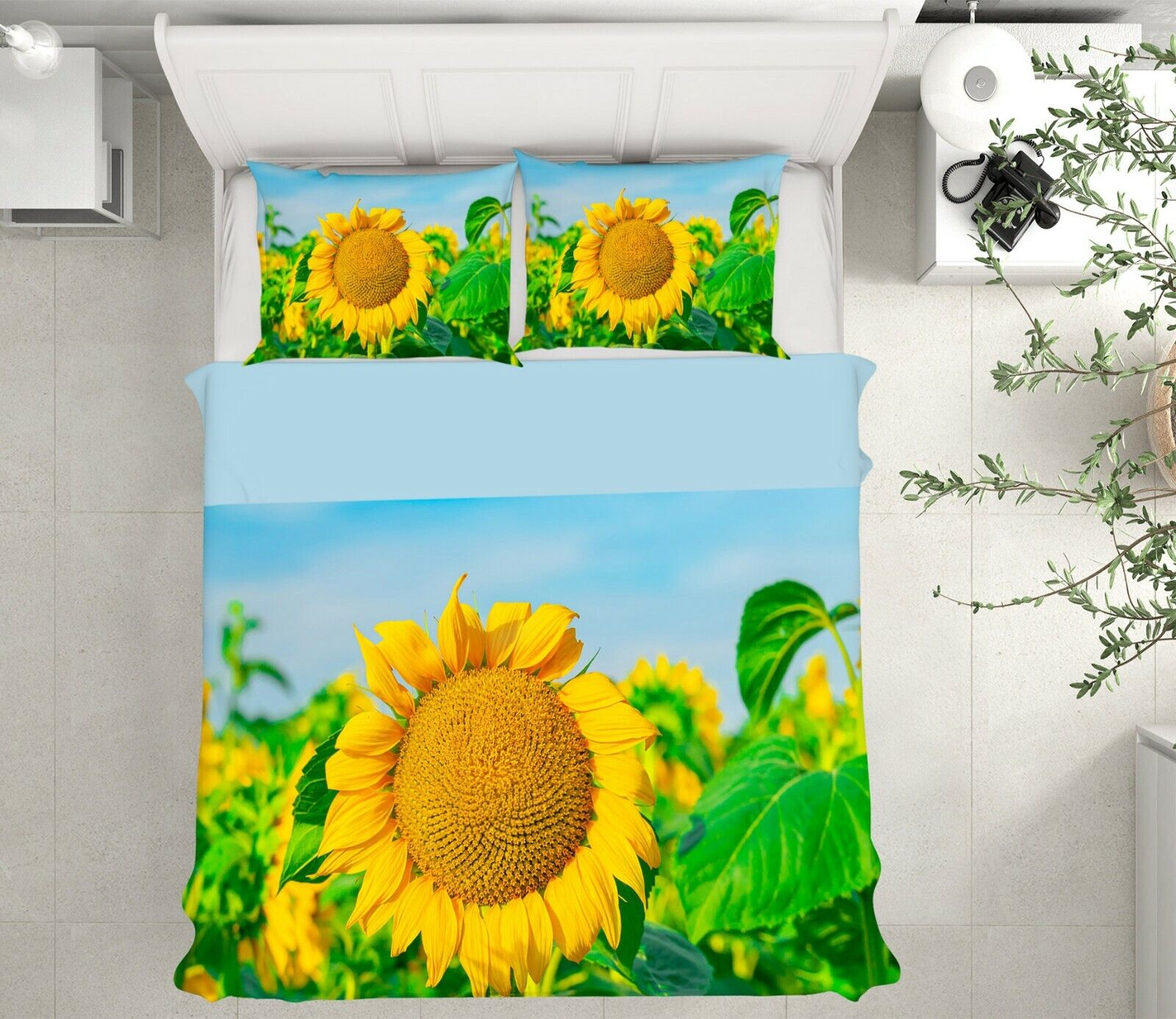 3D Sunflower Leaves ZHUB839 Bed Pillowcases Quilt Duvet Cover Queen King Zoe Nowa cena specjalna