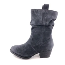 CAT Caterpillar Incense Black Leather Zip Mid-Calf Boots Womens Size 7.5 EU 38.5